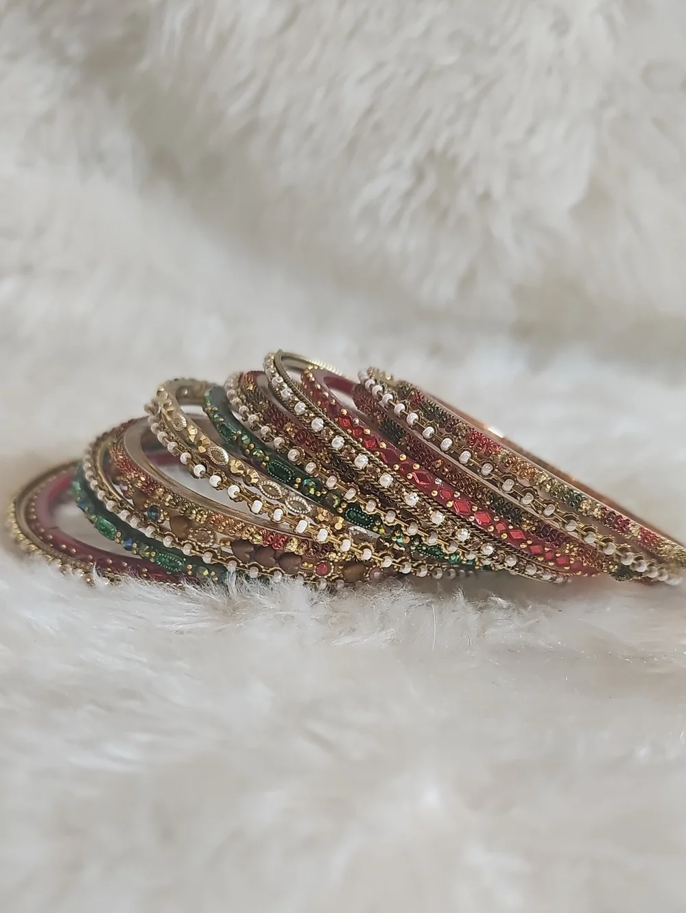 16 Piece Multicolor Embellished Bangle Bracelet Lot
